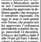 Moncalieri immobile anche nell’emergenza smog