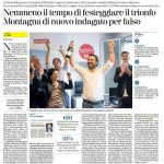 Sindaco Montagna di nuovo indagato per Falso, così titola LA STAMPA